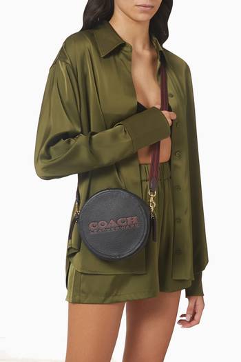 hover state of Kia Circle Crossbody Bag in Leather