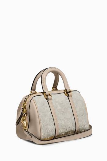 hover state of Ruby Satchel Bag in Signature Textile Jacquard