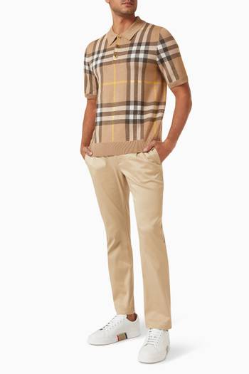 hover state of Checkered Polo Shirt in Wool Blend