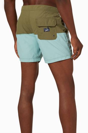 hover state of Vintage Colour-block Boardshorts in Recycled Nylon 