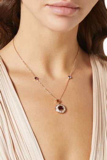 hover state of Kanzi Gemstone Necklace in 18kt Rose Gold    