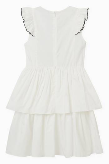 hover state of Contrast Bib Dress in Cotton