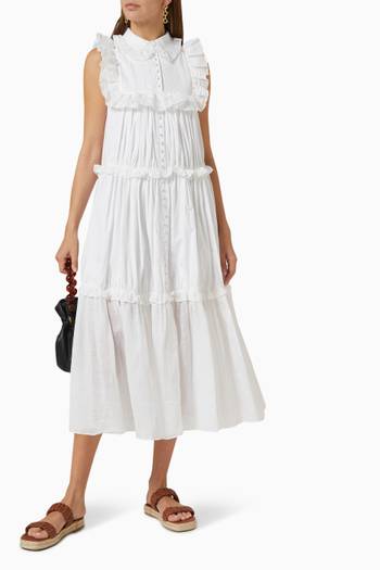 hover state of Hannah Tiered Midi Dress  