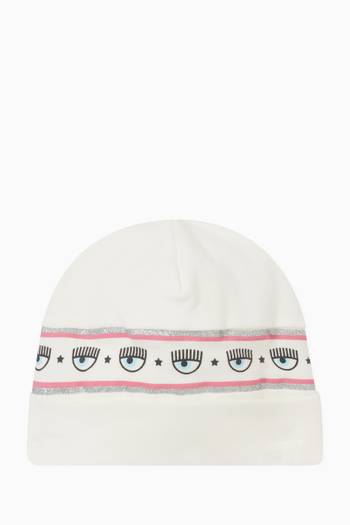 hover state of Eyestar Glitter Stripe Hat in Cotton