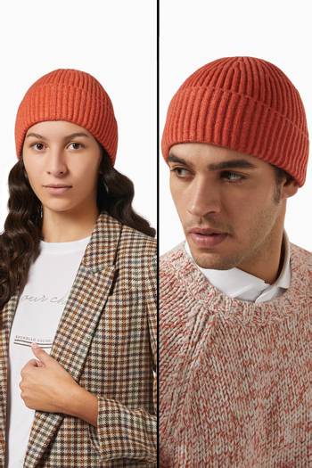 hover state of Beanie Hat in Cashmere English Rib