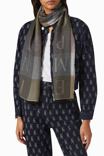 hover state of Logo Check Scarf in Viscose