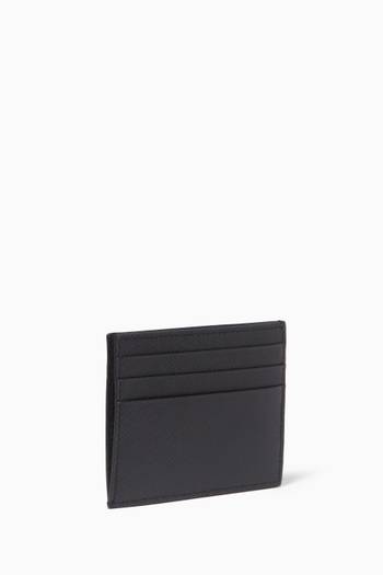 hover state of Logo Card Holder in Saffiano Leather