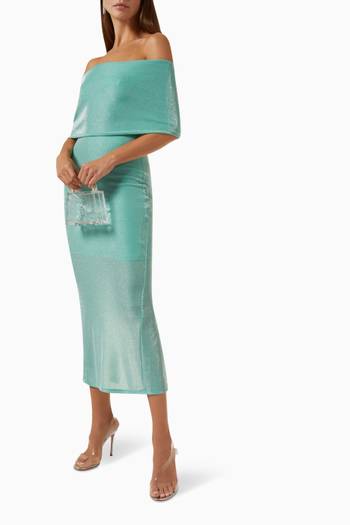 hover state of Babette Midi Dress in Metallic Jersey