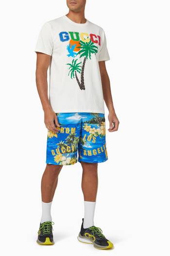hover state of Printed Swim Shorts in Nylon
