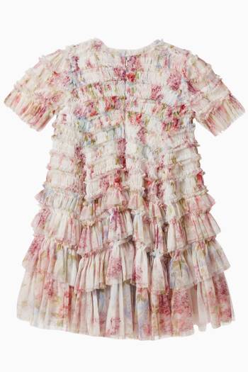hover state of Floral Wonder Valentine Ruffle Dress in Tulle