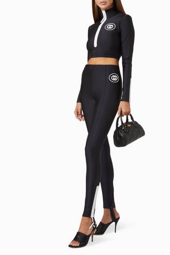hover state of Sparkling Zip-up Crop Top in Stretch-jersey