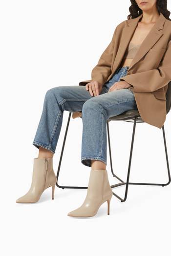 hover state of Mikki Pointed-toe Boots in Leather