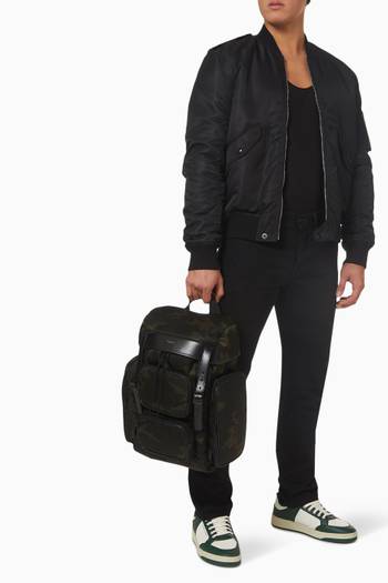 hover state of City Multi-pocket Backpack in Smooth Leather
