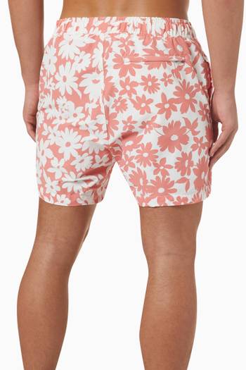 hover state of Charles Floral 5" Swim Shorts in Stretch-nylon