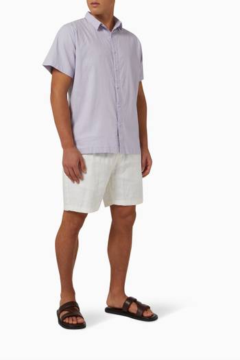 hover state of Stretch Shirt in Linen-blend