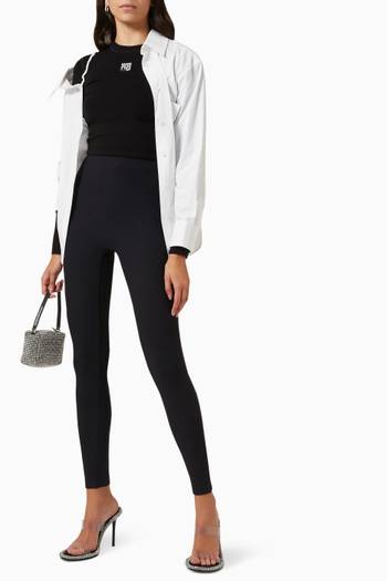 hover state of High-waisted Leggings in Textured Logo Jersey