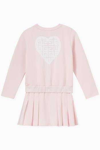 hover state of 4G Logo Heart Dress in Cotton