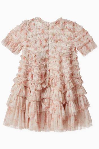 hover state of Vintage Floral Valentine Ruffle Dress in Tulle