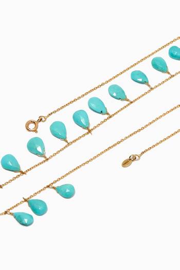 hover state of Turquoise Drop Necklace in 18kt Yellow Gold   