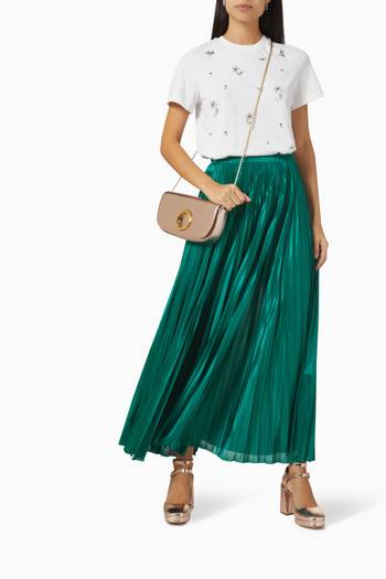 hover state of Cross Pleated Maxi Skirt in Jersey
