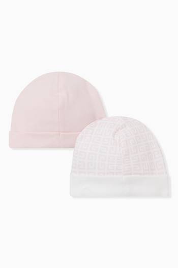hover state of Monogram Beanie Hat Set in Cotton
