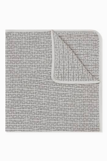 hover state of Logo Knitted Blanket in Cotton & Cashmere