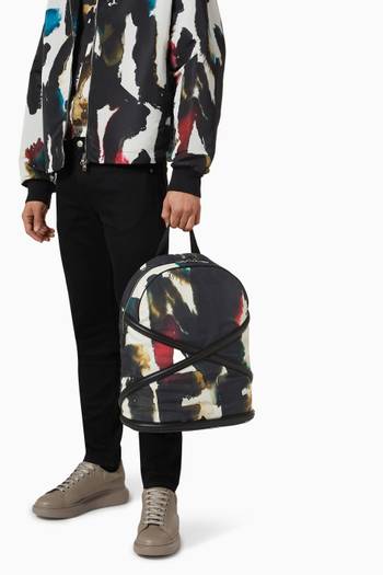 hover state of The Harness Watercolour Graffiti Backpack in Nylon