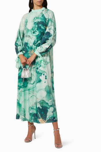 hover state of Floral Maxi Dress in Satin