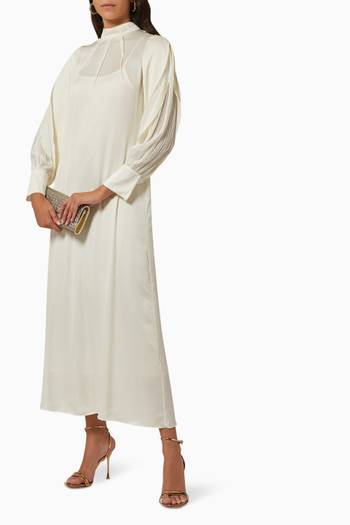 hover state of High-neck Maxi Dress in Satin
