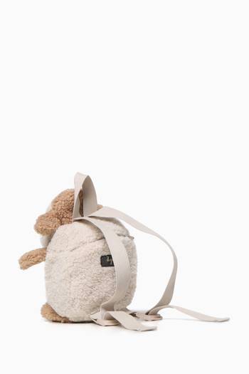hover state of Sheep Toy Backpack in Fuzzy Fabric