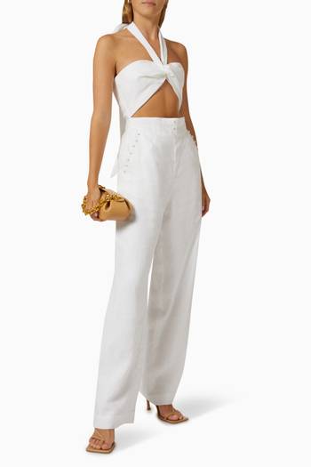 hover state of Danielle Cut-out Jumpsuit in Linen