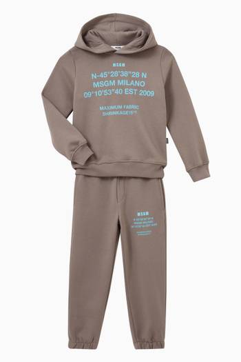 hover state of Text Print Sweatpants in Cotton