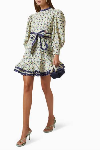 hover state of Bamba Printed Mini Dress in Courderoy
