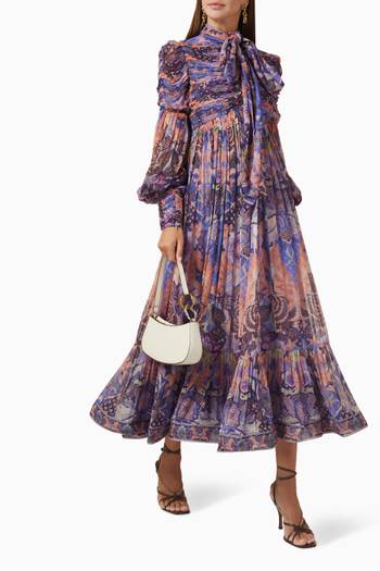 hover state of Celestial Ruched Midi Dress