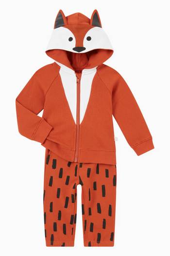 hover state of Fox Print Hoodie in Organic Cotton