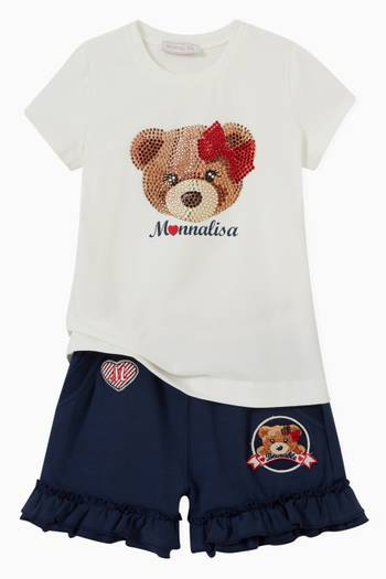hover state of Rhinestone Teddy T-shirt in Cotton