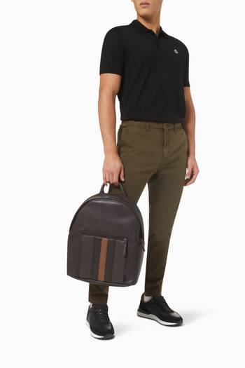 hover state of Esentle Striped Backpack in Faux Leather