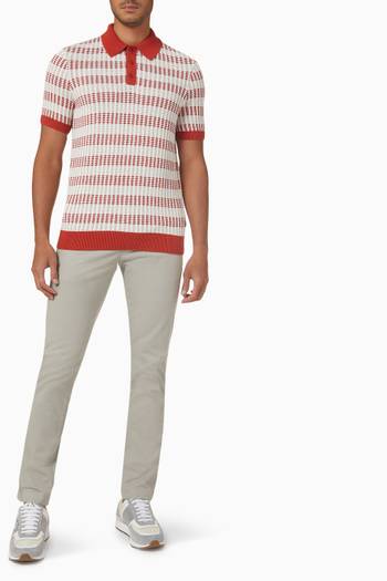 hover state of Maynard Short Sleeve Striped Polo in Blend Knit