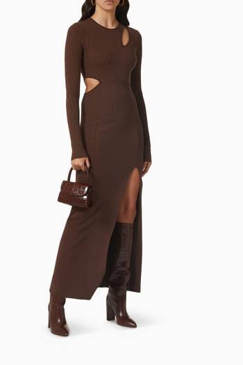 hover state of Carved Maxi Dress in Stretch-tencel