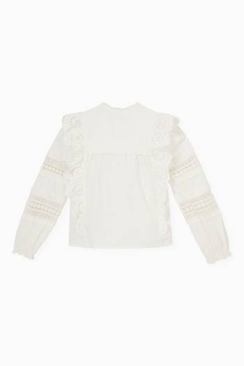 hover state of Broderie Anglaise Top in Organic Cotton
