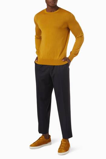 hover state of Cashseta Light Crewneck Sweater in Cashmere-blend