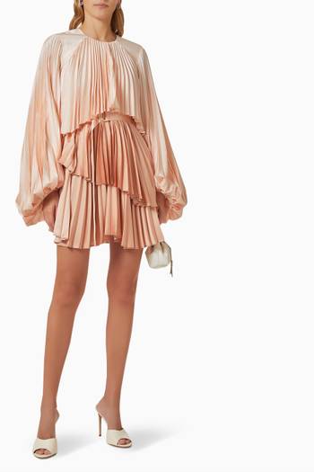 hover state of Barnard Pleated Mini Dress in Satin