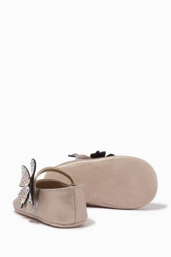 hover state of Crystal Butterfly Ballerina Shoes in Leather