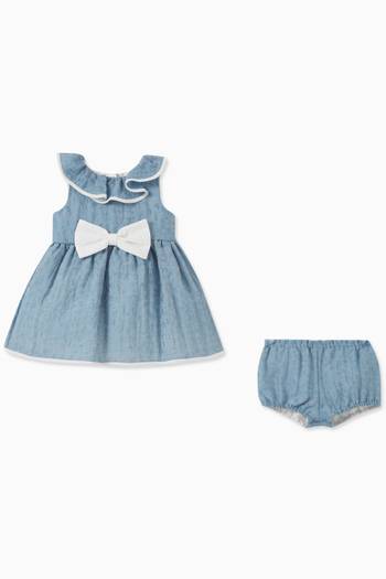 hover state of Ruffle Tiered Dress & Bloomers Set in Organza