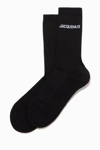 hover state of Logo Crew Socks in Organic Cotton-blend