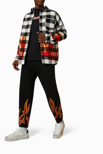 hover state of Graffiti Flames Sweatpants in Cotton Terry