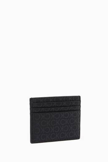 hover state of Logo Monogram Cardholder in Faux Leather