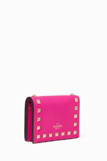 hover state of Valentino Garavani Rockstud French Wallet in Leather