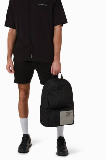 hover state of CK Logo Patch Backpack in Nylon