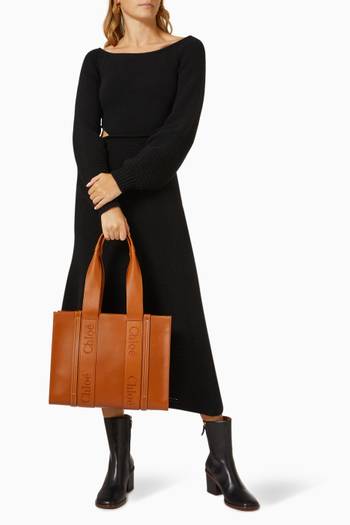 hover state of Medium Woody Tote Bag in Leather